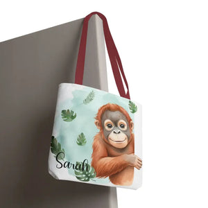 Bags - Personalized Baby Orangutan Tote Bag - Cute Jungle Gift - Dipaliz