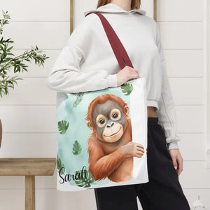 Bags - Personalized Baby Orangutan Tote Bag - Cute Jungle Gift - Dipaliz