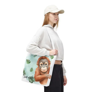 Bags - Personalized Baby Orangutan Tote Bag - Cute Jungle Gift - Dipaliz