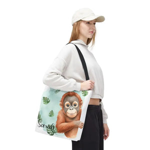 Bags - Personalized Baby Orangutan Tote Bag - Cute Jungle Gift - Dipaliz