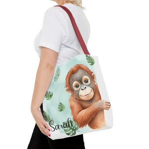 Bags - Personalized Baby Orangutan Tote Bag - Cute Jungle Gift - Dipaliz