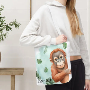 Bags - Personalized Baby Orangutan Tote Bag - Cute Jungle Gift - Dipaliz