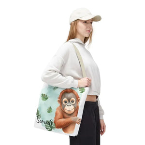 Bags - Personalized Baby Orangutan Tote Bag - Cute Jungle Gift - Dipaliz