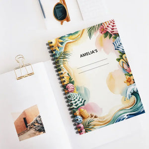 Personalized Beach Spiral Notebook - Custom Seashell Design - Dipaliz - one Size - Paper Products