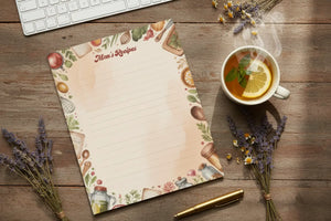 Personalized Herb Recipe Notepad - Watercolor Spice Border - Dipaliz - Notepads