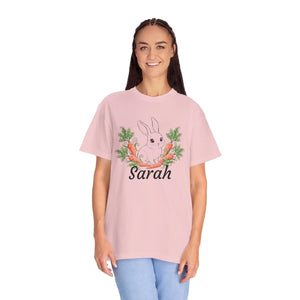 Personalized Bunny Carrot Tee - Garment-dyed Cotton - Dipaliz - T-shirts