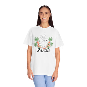 Personalized Bunny Carrot Tee - Garment-dyed Cotton - Dipaliz - T-shirts