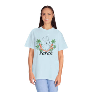 Personalized Bunny Carrot Tee - Garment-dyed Cotton - Dipaliz - T-shirts