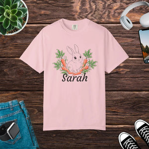 Personalized Bunny Carrot Tee - Garment-dyed Cotton - Dipaliz - T-shirts