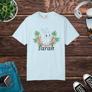 Personalized Bunny Carrot Tee Custom Name Soft Cotton - Dipaliz - Chambray / s Gifts Online