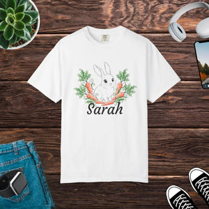 Personalized Bunny Carrot Tee - Garment-dyed Cotton - Dipaliz - T-shirts