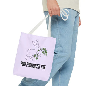 Personalized Bunny Tote Bag Custom Text Easter Spring - Dipaliz - Gifts Online