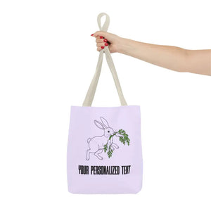 Personalized Bunny Tote Bag Custom Text Easter Spring - Dipaliz - Gifts Online
