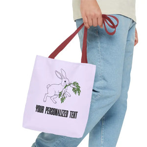 Personalized Bunny Tote Bag Custom Text Easter Spring - Dipaliz - Gifts Online