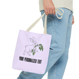Personalized Bunny Tote Bag Custom Text Easter Spring - Dipaliz - Gifts Online