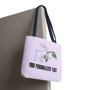 Personalized Bunny Tote Bag Custom Text Easter Spring - Dipaliz - Gifts Online