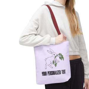 Personalized Bunny Tote Bag Custom Text Easter Spring - Dipaliz - Gifts Online