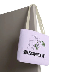 Personalized Bunny Tote Bag Custom Text Easter Spring - Dipaliz - Gifts Online