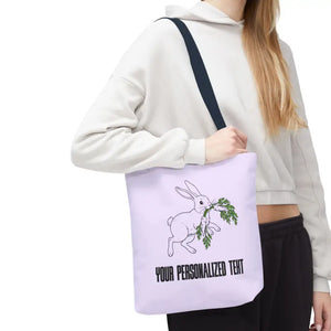 Personalized Bunny Tote Bag Custom Text Easter Spring - Dipaliz - Gifts Online