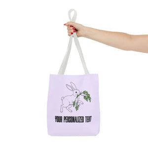 Personalized Bunny Tote Bag Custom Text Easter Spring - Dipaliz - Gifts Online