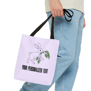 Personalized Bunny Tote Bag Custom Text Easter Spring - Dipaliz - Gifts Online