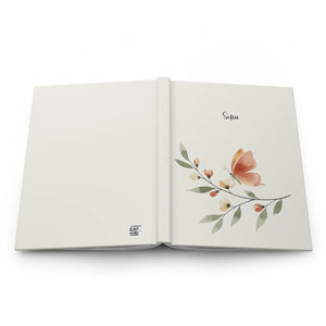 Personalized Butterfly Floral Hardcover Journal - Custom Name Notebook for Gifts & Daily Writing - Journals