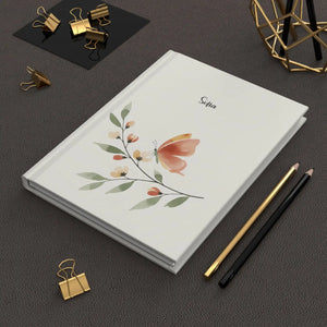 Personalized Butterfly Floral Hardcover Journal - Custom Name Notebook for Gifts & Daily Writing - Journals