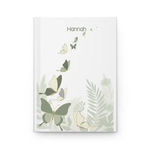Personalized Butterfly Hardcover Journal - Custom Name Floral Notebook - Journals