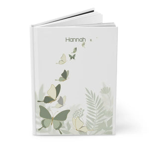 Personalized Butterfly Hardcover Journal - Custom Name Floral Notebook - Journals