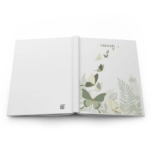 Personalized Butterfly Hardcover Journal - Custom Name Floral Notebook - Journals