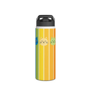 Personalized Cat Rainbow Stainless Steel Water Bottle - Bottles