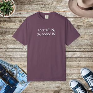 Personalized Coordinates Met Tee - Wearable Location Art - Dipaliz - Berry / s - T-shirt