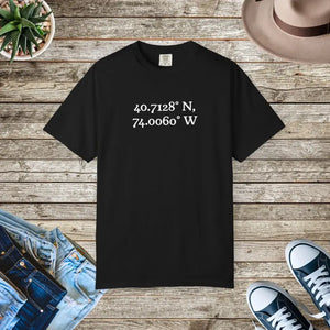 Personalized Coordinates Met Tee - Wearable Location Art - Dipaliz - Black / s - T-shirt