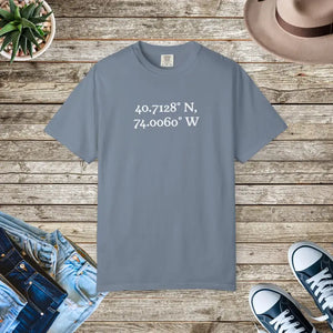 Personalized Coordinates Met Tee - Wearable Location Art - Dipaliz - Blue Jean / s - T-shirt