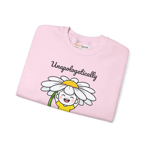 Personalized Crewneck Sweatshirt, ?Unapologetically Custom Name’ Daisy Cartoon - Sweatshirts - m