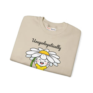 Personalized Crewneck Sweatshirt, ?Unapologetically Custom Name’ Daisy Cartoon - Sweatshirts - m
