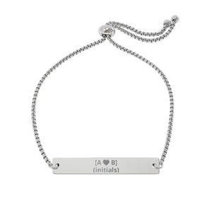 Personalized Engraved Bar Bracelet - Adjustable Initials - Dipaliz - Bracelets