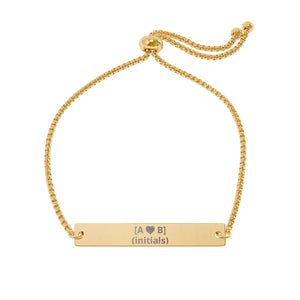 Personalized Engraved Bar Bracelet - Adjustable Initials - Dipaliz - Bracelets
