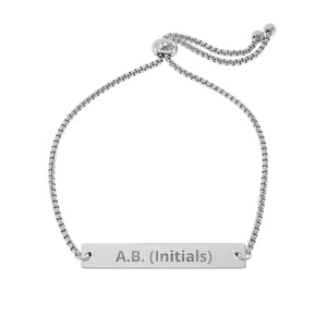 Personalized Engraved Bar Bracelet - Stainless Steel - Dipaliz - Bracelets