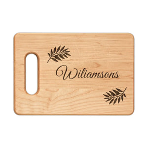 Personalized Cutting Board – Leaf Accents Walnut - Dipaliz - Boards