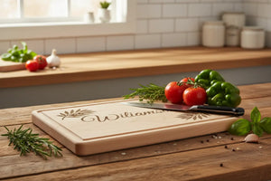 Personalized Cutting Board – Leaf Accents Walnut - Dipaliz - Boards