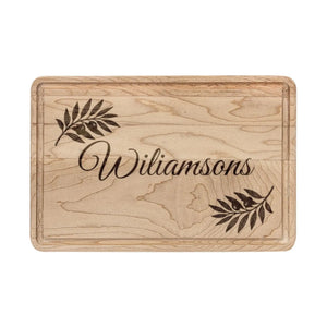 Personalized Cutting Board – Leaf Accents Walnut - Dipaliz - Boards