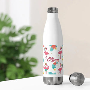 Personalized Flamingo Insulated Bottle - 20oz Stainless Steel Water - Bottles