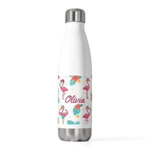 Personalized Flamingo Insulated Bottle - 20oz Stainless Steel Water - Bottles