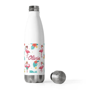 Personalized Flamingo Insulated Bottle - 20oz Stainless Steel Water - Bottles