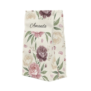 Personalized Floral Polyester Lunch Bag - Stylish Insulated Tote for Work and School - Bags