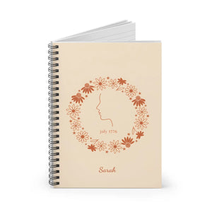 Personalized Floral Profile Spiral Notebook - ?July 1776’ Keepsake Journal - Journals