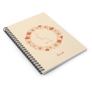 Personalized Floral Profile Spiral Notebook - ?July 1776’ Keepsake Journal - Journals