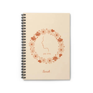 Personalized Floral Profile Spiral Notebook - ?July 1776’ Keepsake Journal - Journals
