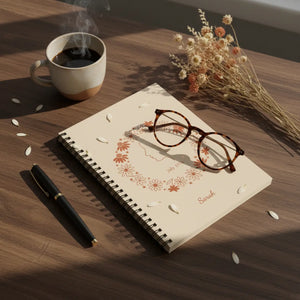 Personalized Floral Profile Spiral Notebook - ?July 1776’ Keepsake Journal - Journals